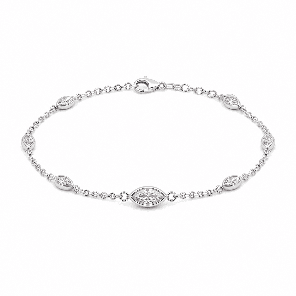 Bloom Marquise Pink Diamond Bezel Station Bracelet