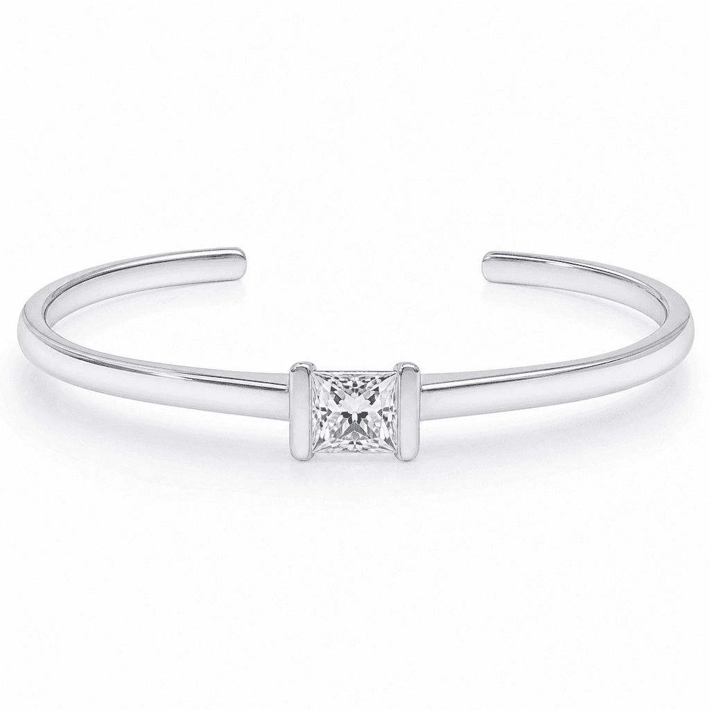 Solstice Prism Princess Diamond Open Cuff Bracelet