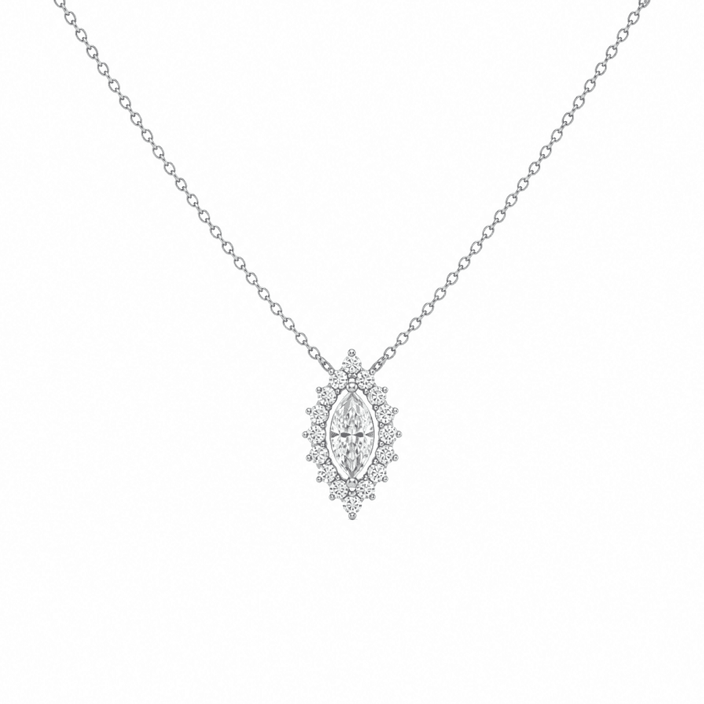 Étoile Marquise Diamond Ribbon Charm Necklace