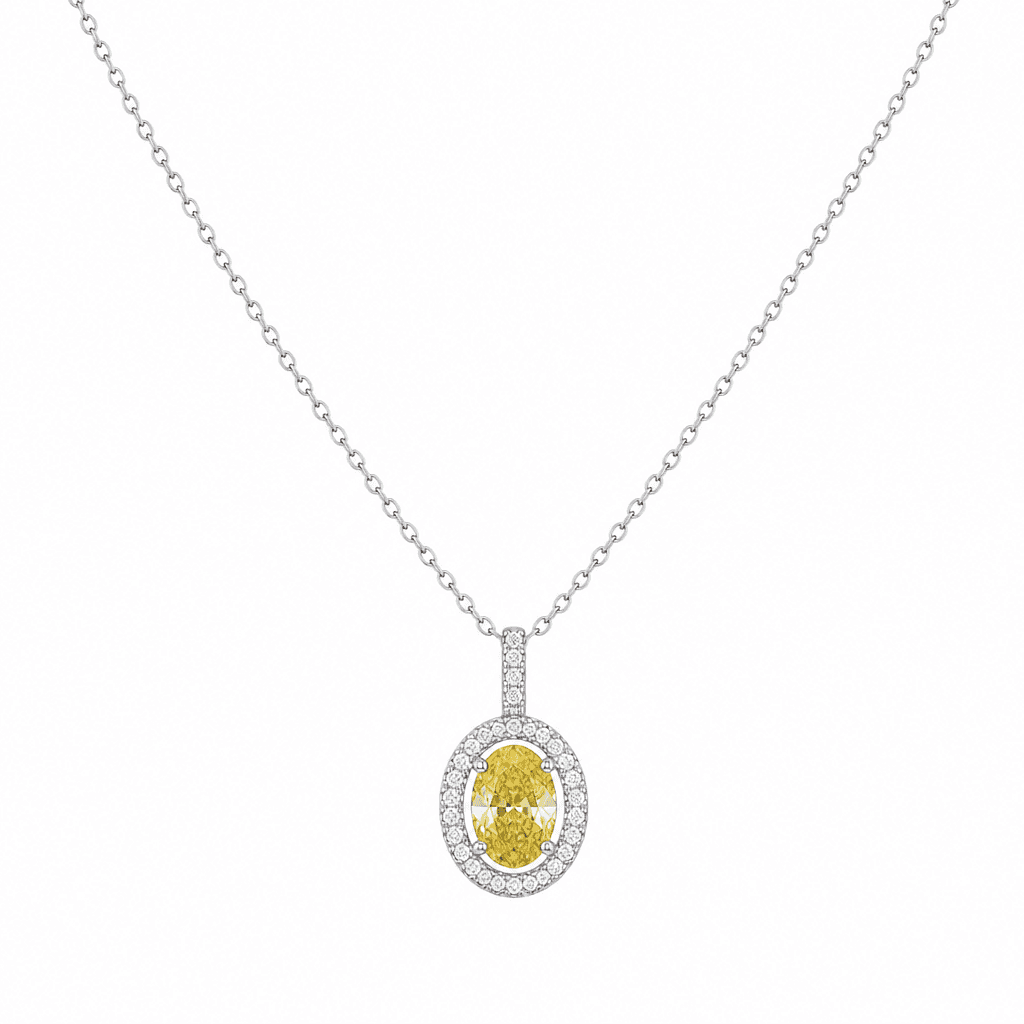 Golden Muse Oval Diamond Layering Charm Necklace