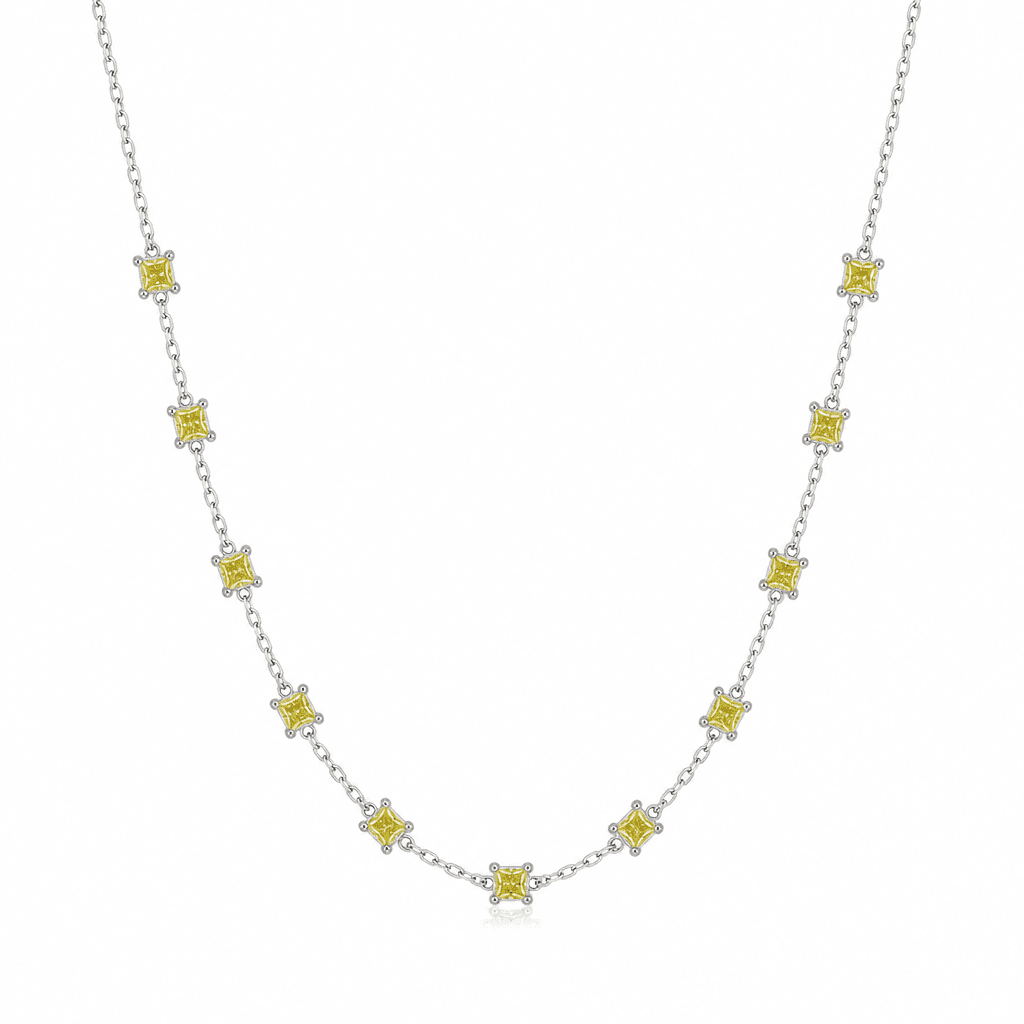 Aurelia Princess Yellow Diamond Station Necklace