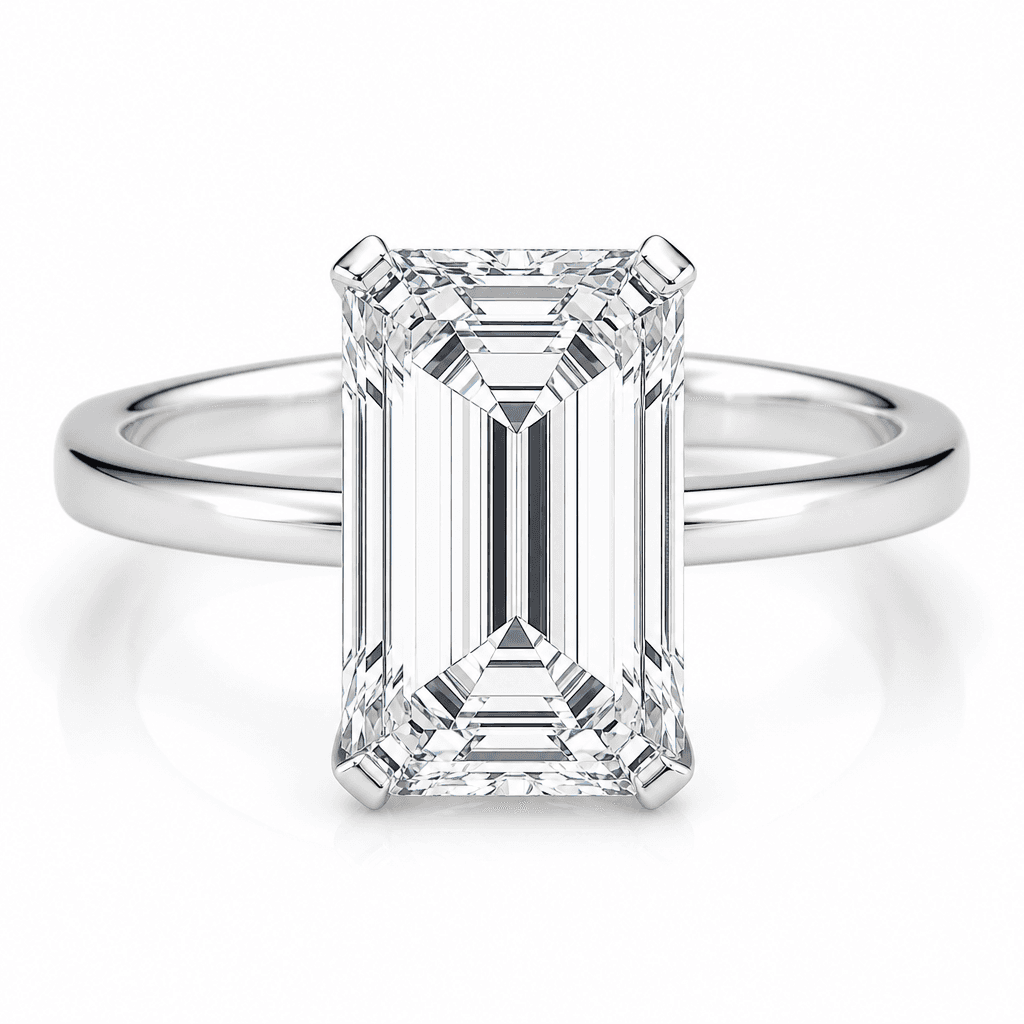 Vesper Emerald Float White Diamond Ring