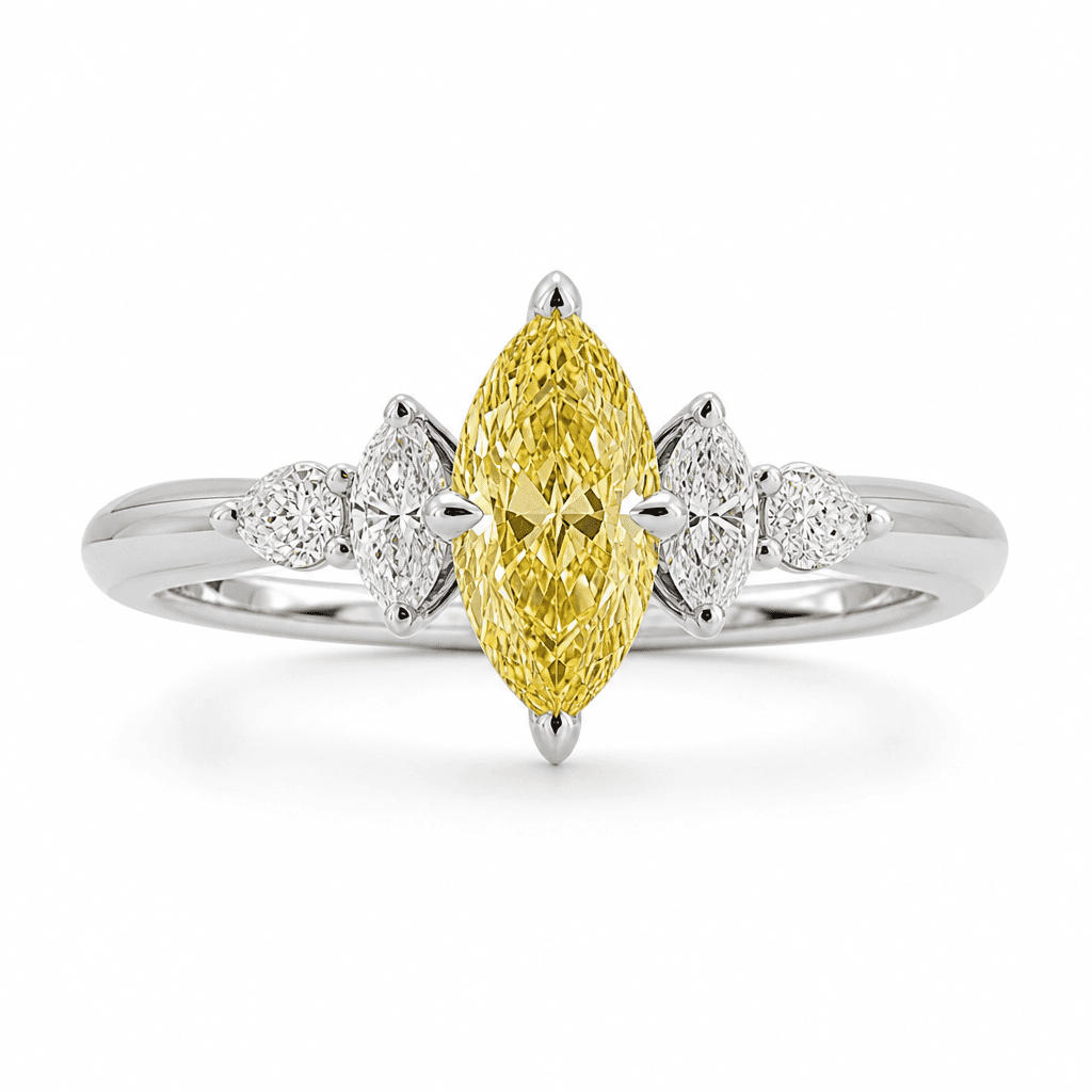 Étoile Marquise Yellow Diamond Trio Ring