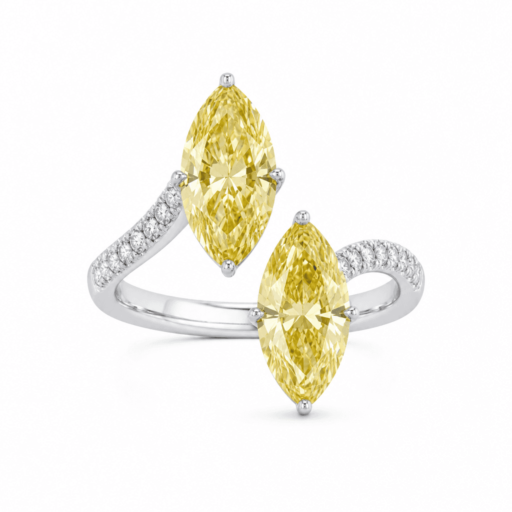 Solstice Drift Marquise Yellow Diamond Bypass Ring