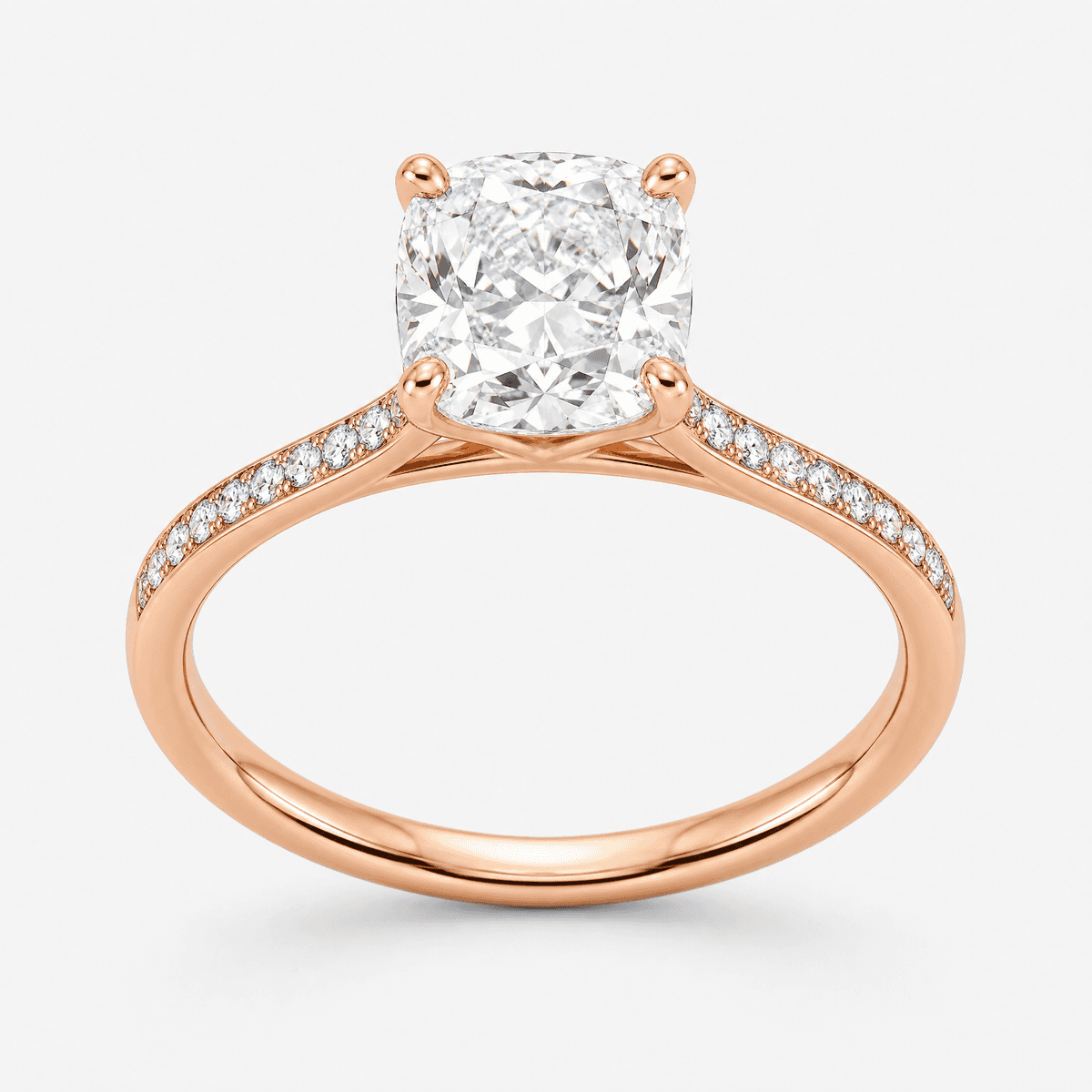 Cushion Cut Cathedral Ring