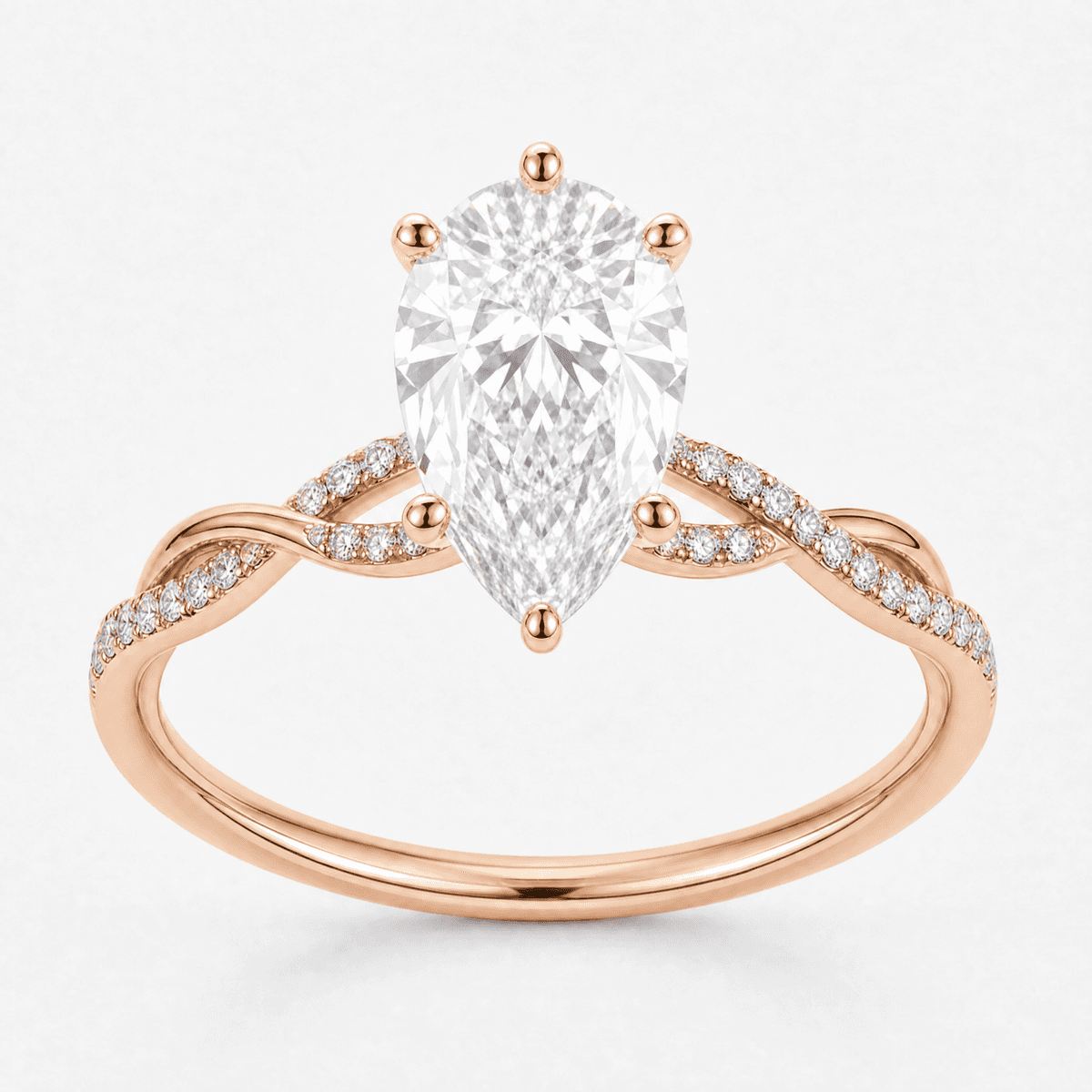 Pear Cut Twisted Band Ring