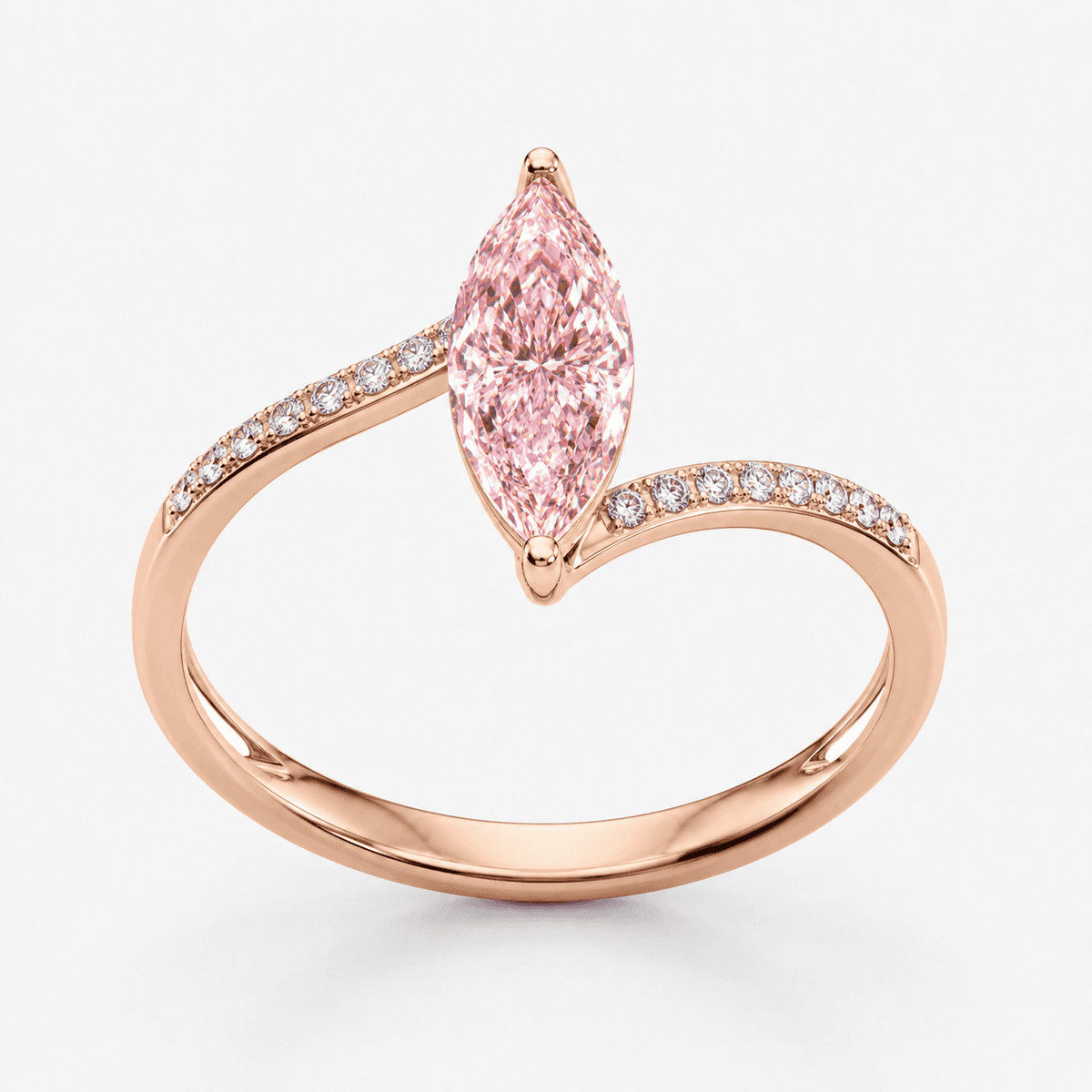 Pink Marquise Open Bypass Ring