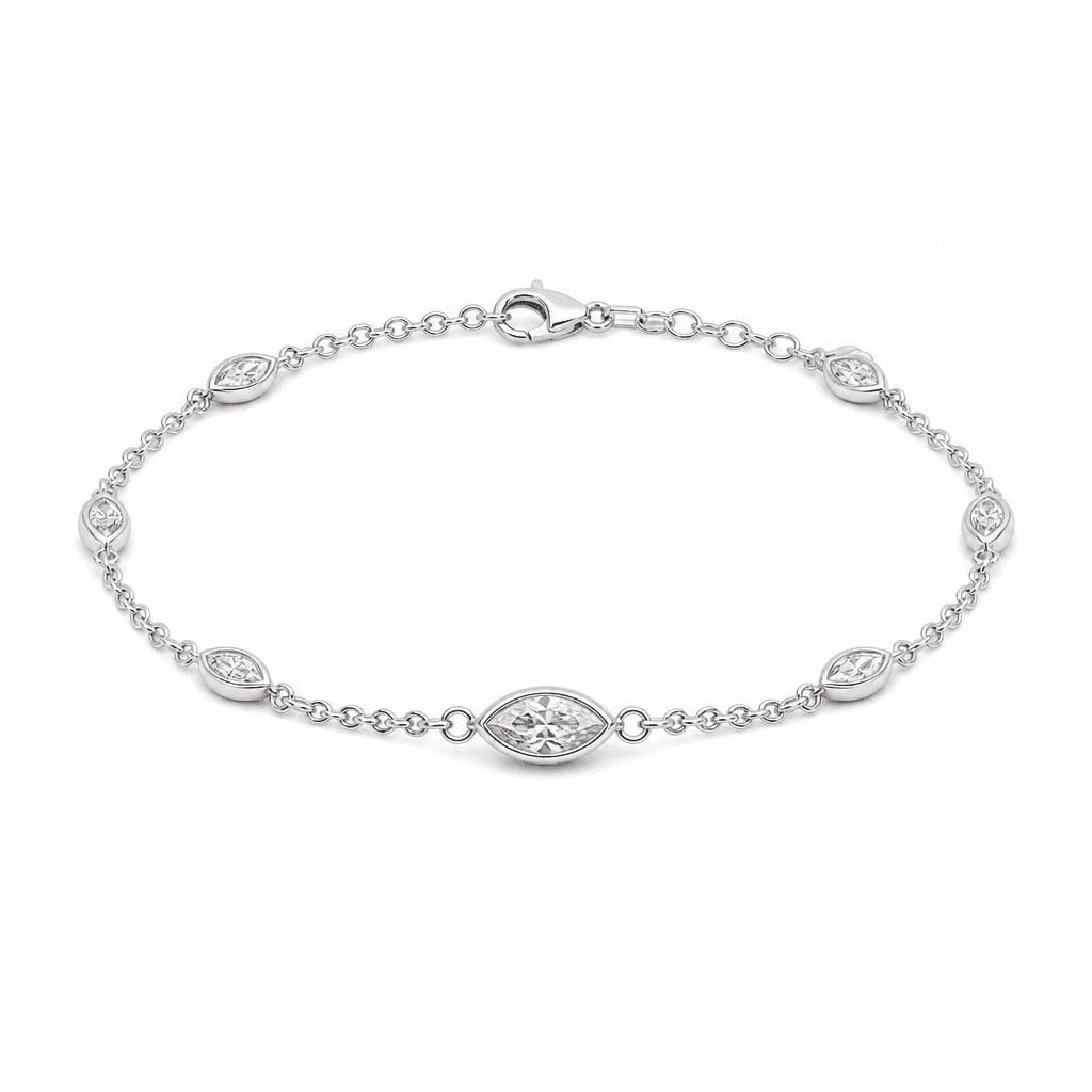 Bloom Marquise Pink Diamond Bezel Station Bracelet