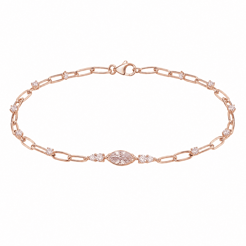 Rose Vow Marquise Paperclip Bracelet