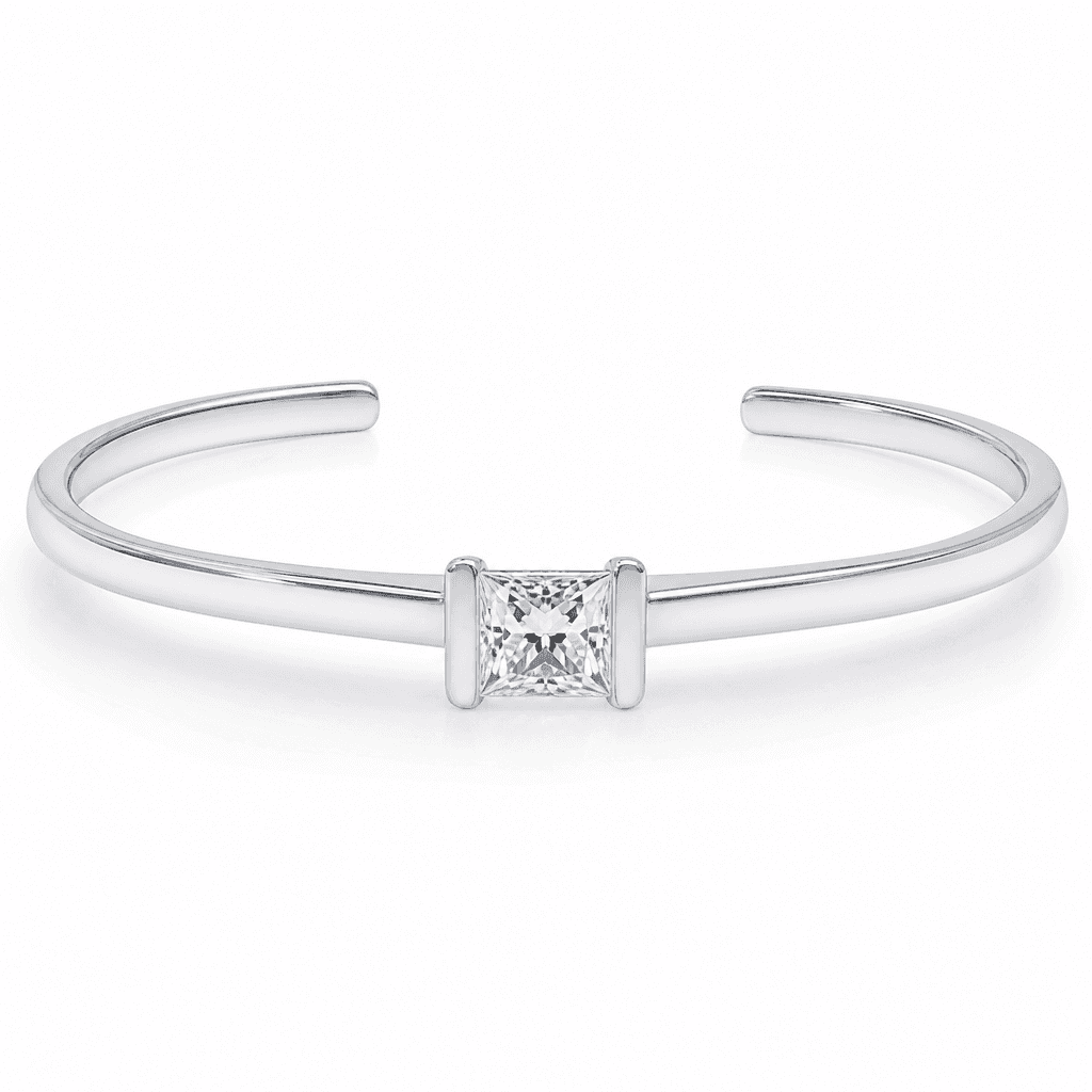 Solstice Prism Princess Diamond Open Cuff Bracelet