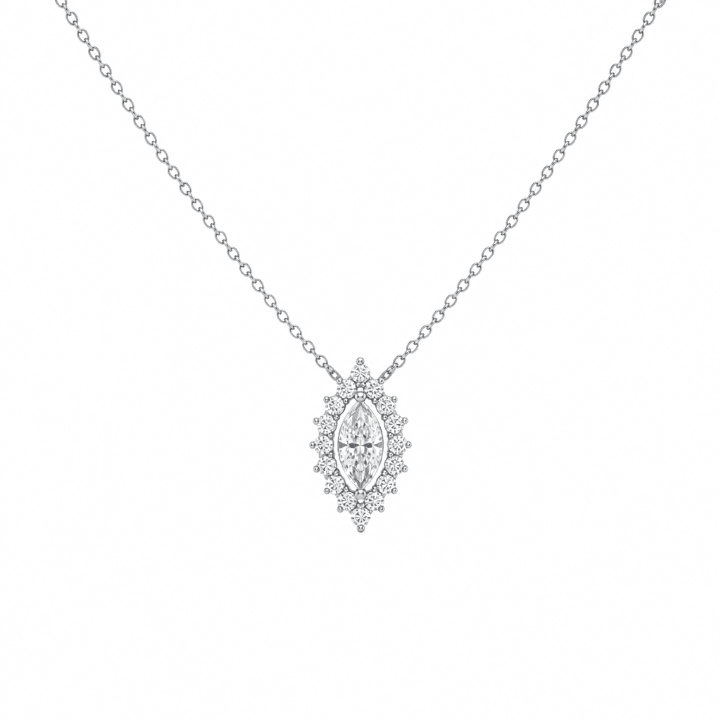 Étoile Marquise Diamond Ribbon Charm Necklace