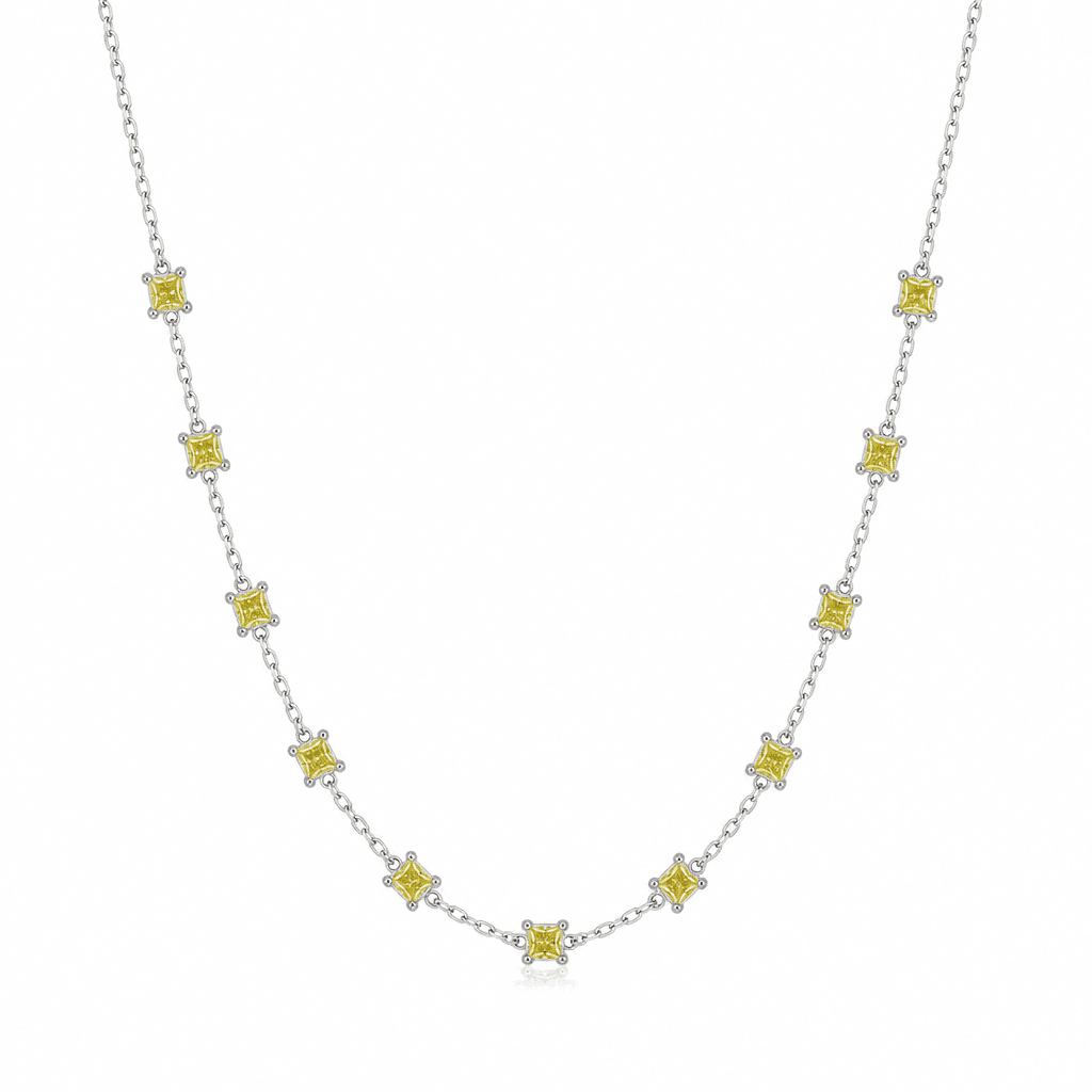 Aurelia Princess Yellow Diamond Station Necklace