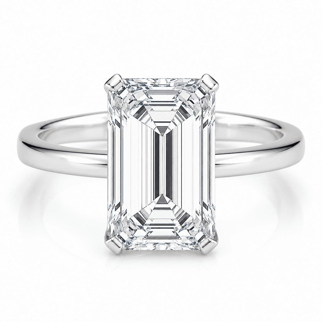 Vesper Emerald Float White Diamond Ring