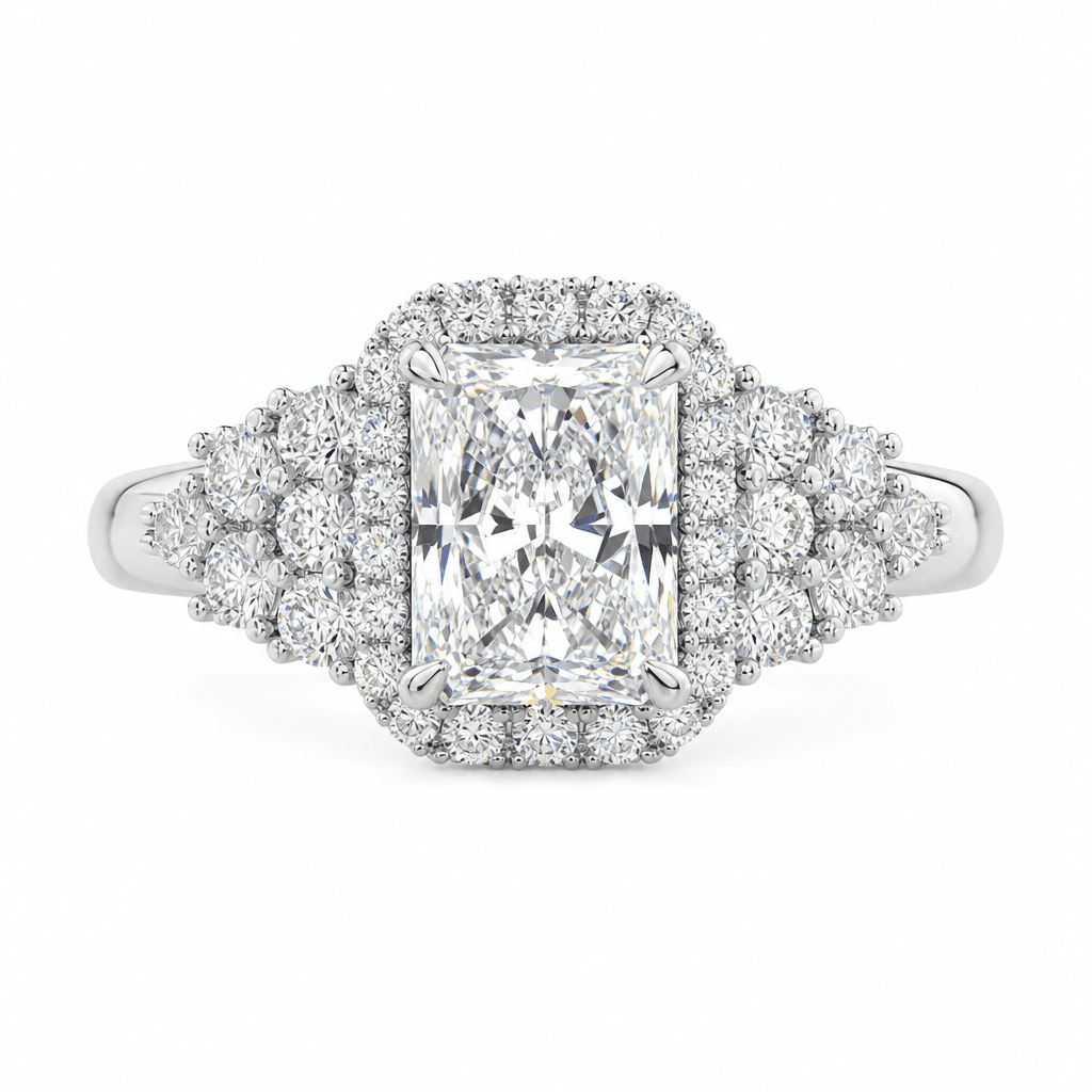 Vela Petite Radiant Cluster Diamond Ring