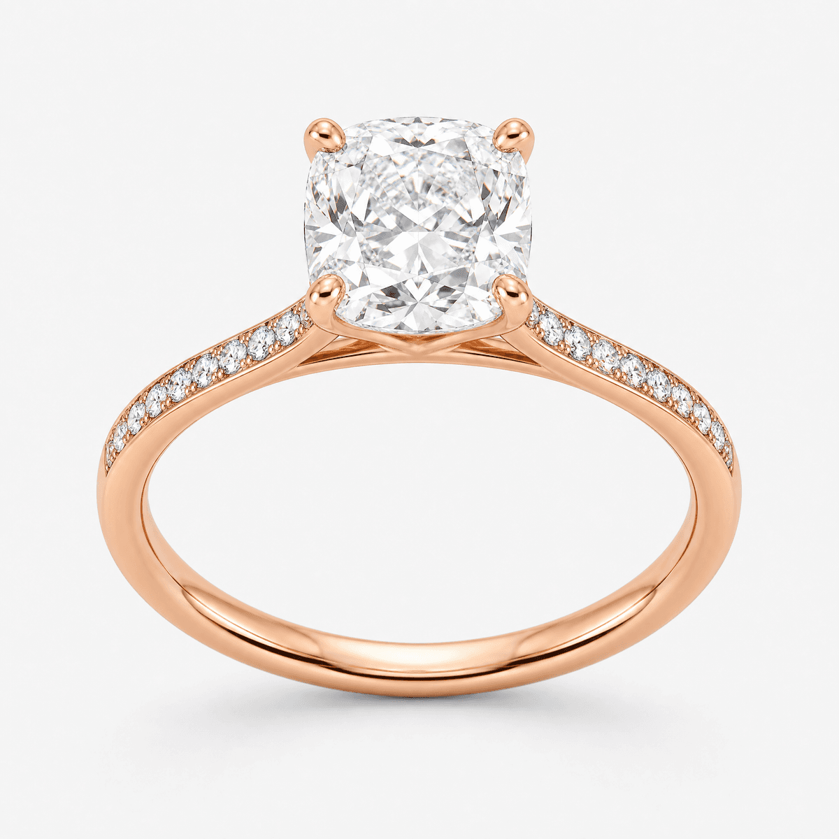 Cushion Cut Cathedral Ring