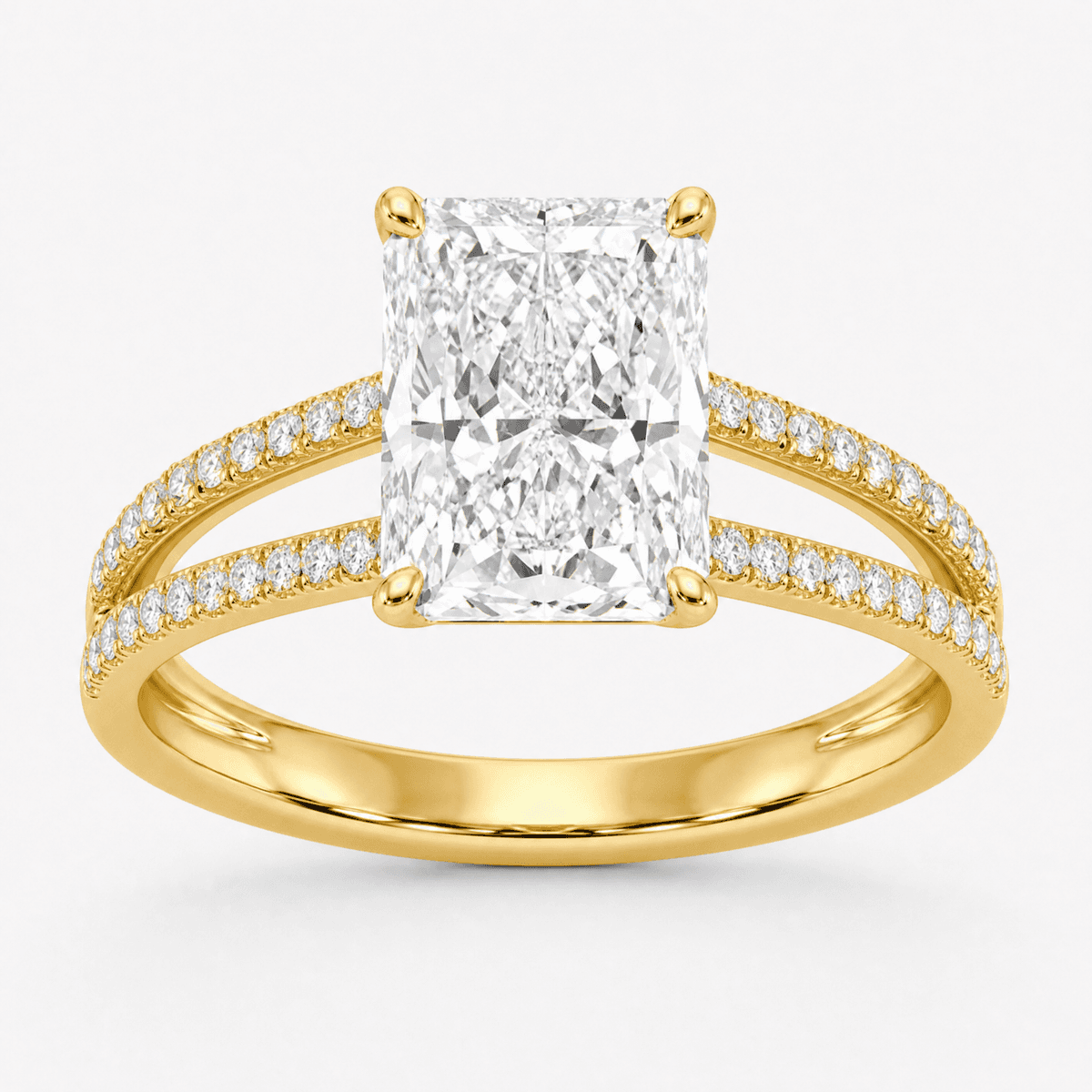 Radiant Cut Split Shank Ring