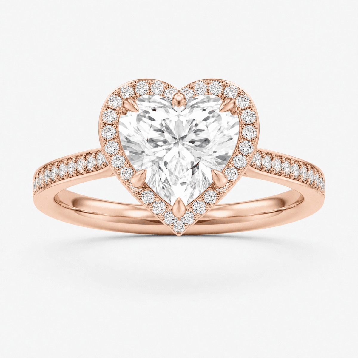 Heart Cut Halo Ring
