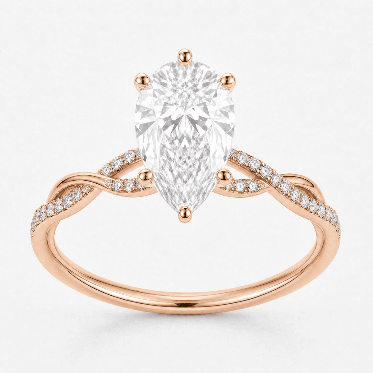 Pear Cut Twisted Band Ring