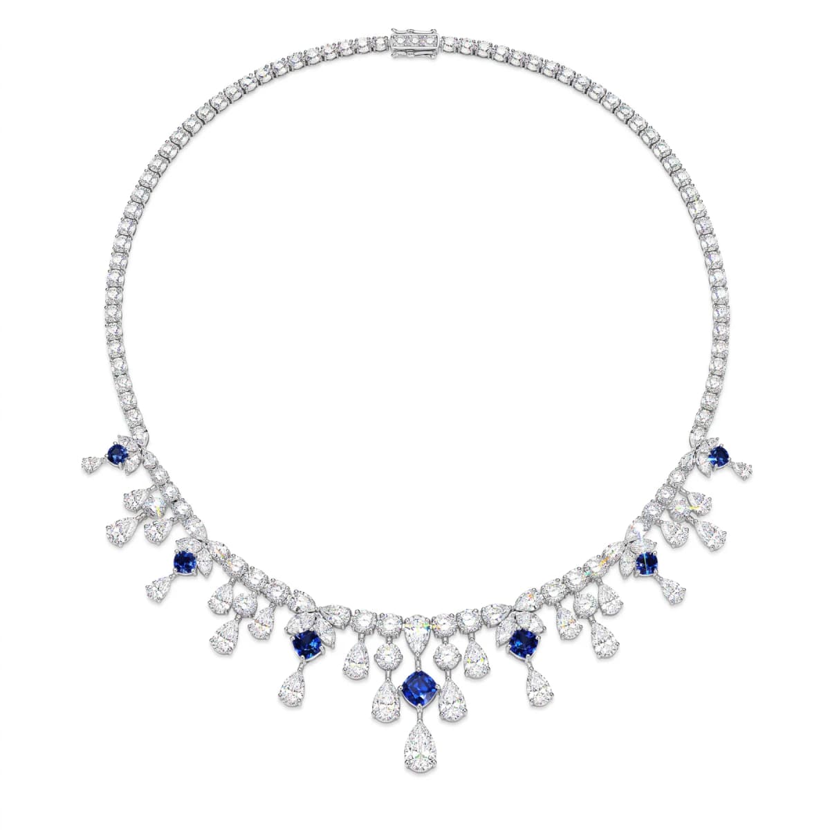 Belaroq Celestia Sapphire & Diamond Fringe Necklace