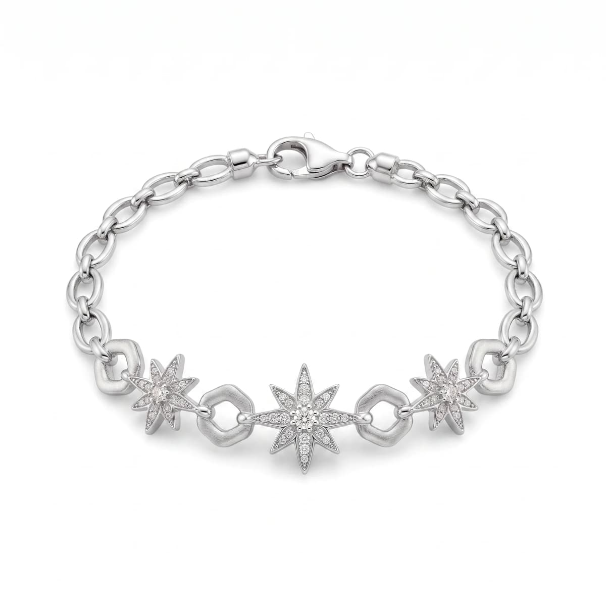 Belaroq Amara Lace Milgrain Silver Diamond Bracelet