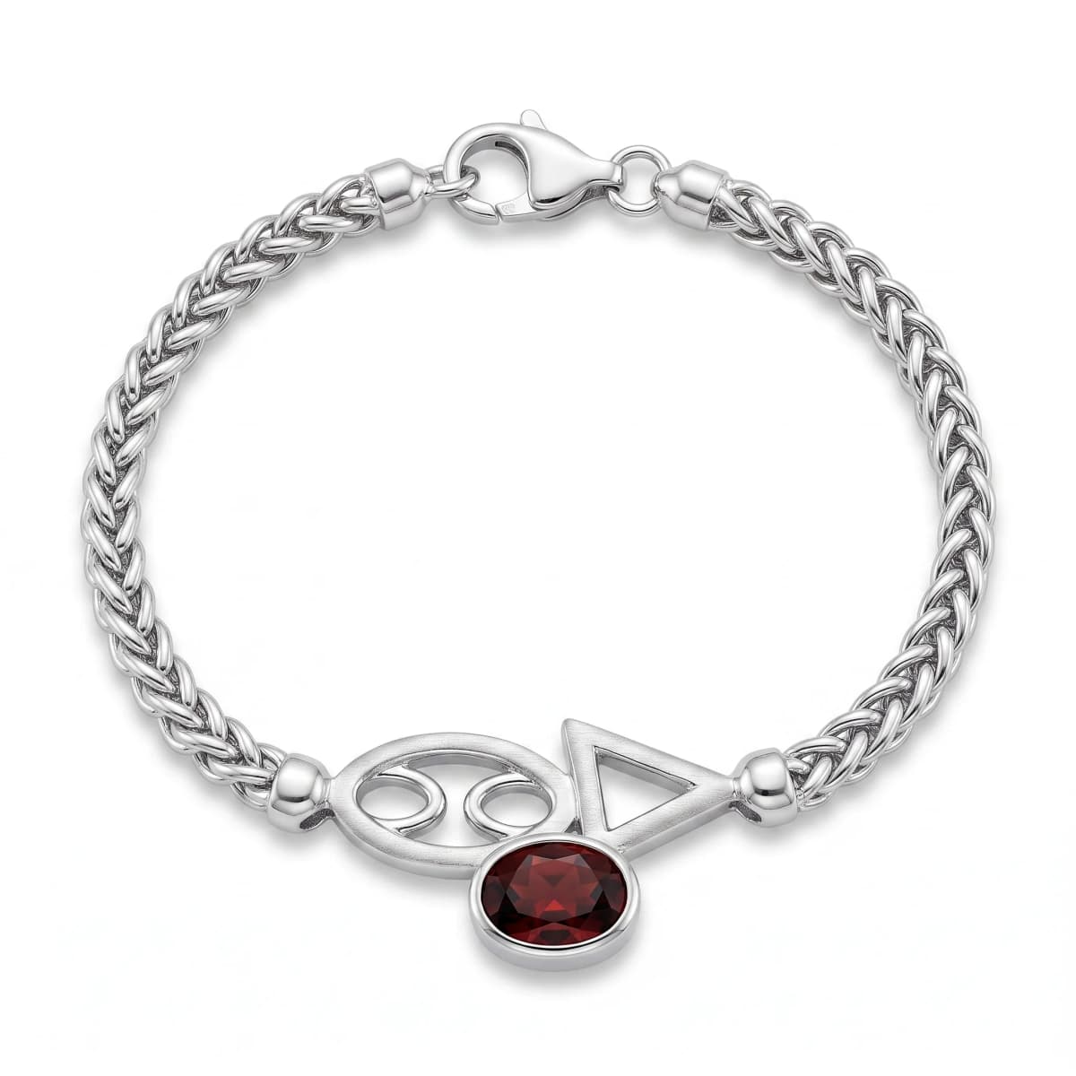 Belaroq Celeste Laurel Duchess White Gold Garnet Bracelet
