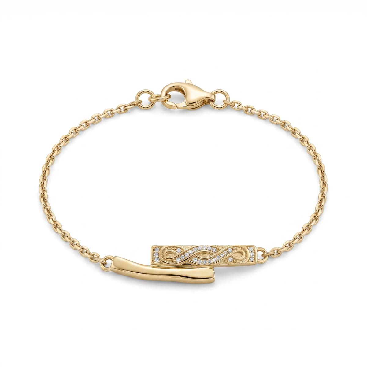 Belaroq Elaria Leaf Aurum Yellow Gold Lab Diamond Bracelet