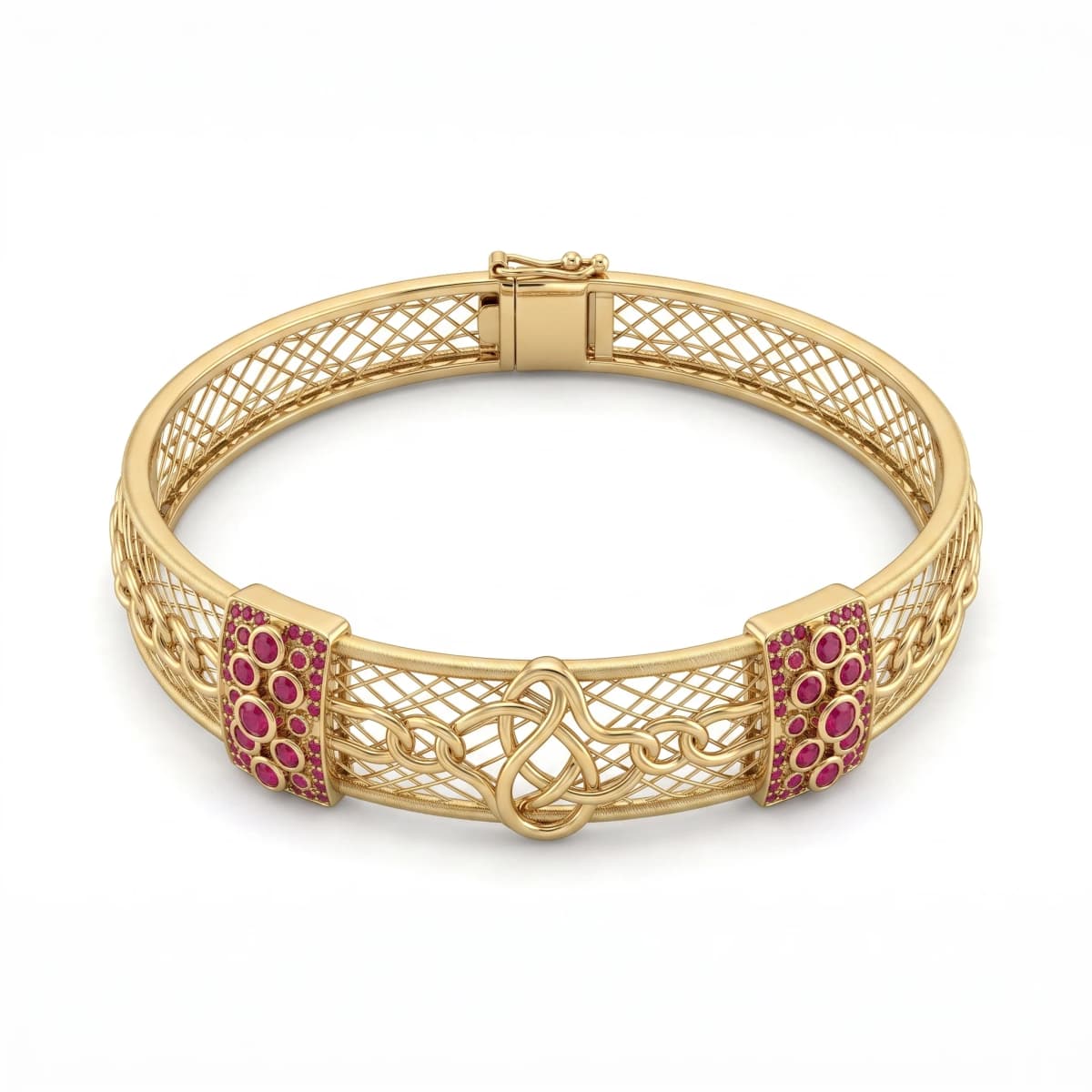 Belaroq Lunelle Breeze Luxe Yellow Gold Ruby Bangle Bracelet