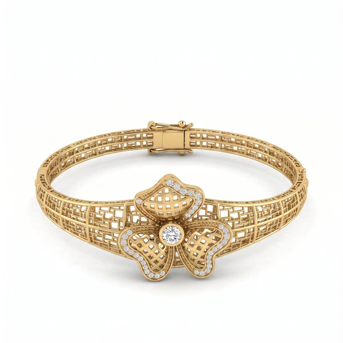 Belaroq Meliora Nova Mode Yellow Gold Zirconia Bangle Bracelet