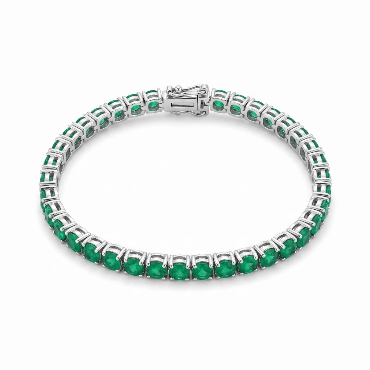 Belaroq Orlena Pave Regal White Gold Emerald Bracelet