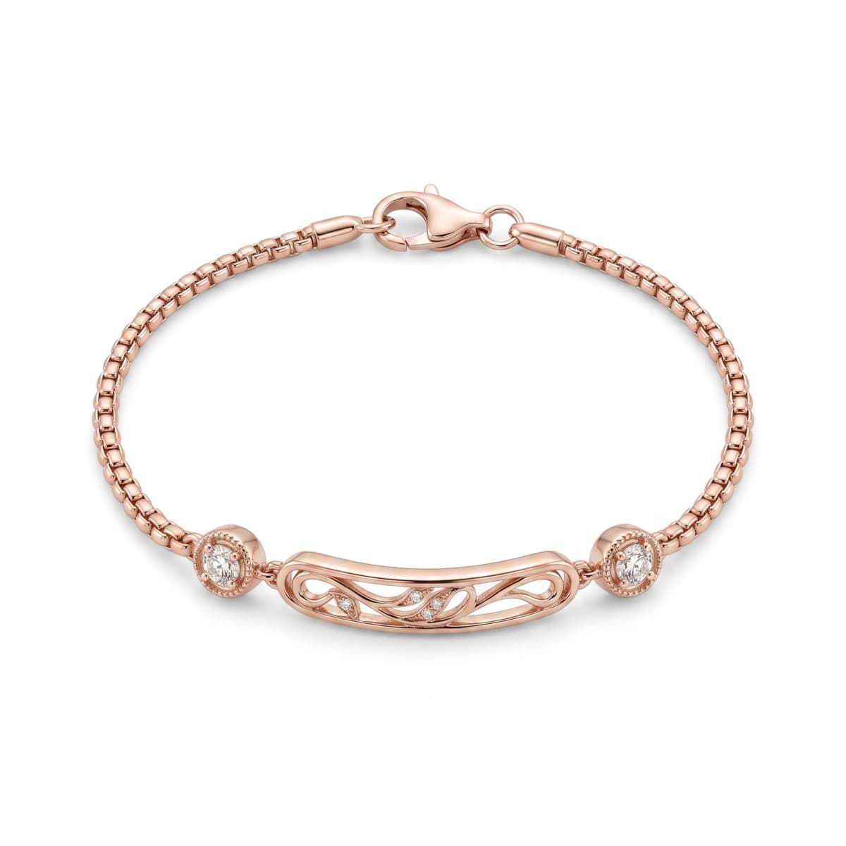 Belaroq Aurelia Ribbon Ethereal Rose Gold Diamond Bracelet