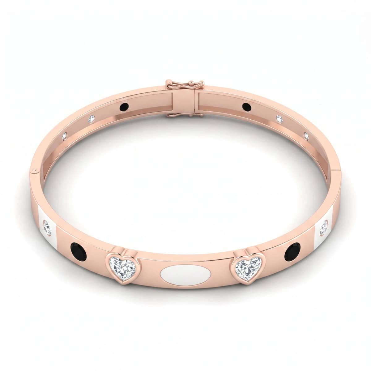 Belaroq Sienna Arc Velvet Rose Gold Zirconia Bangle Bracelet