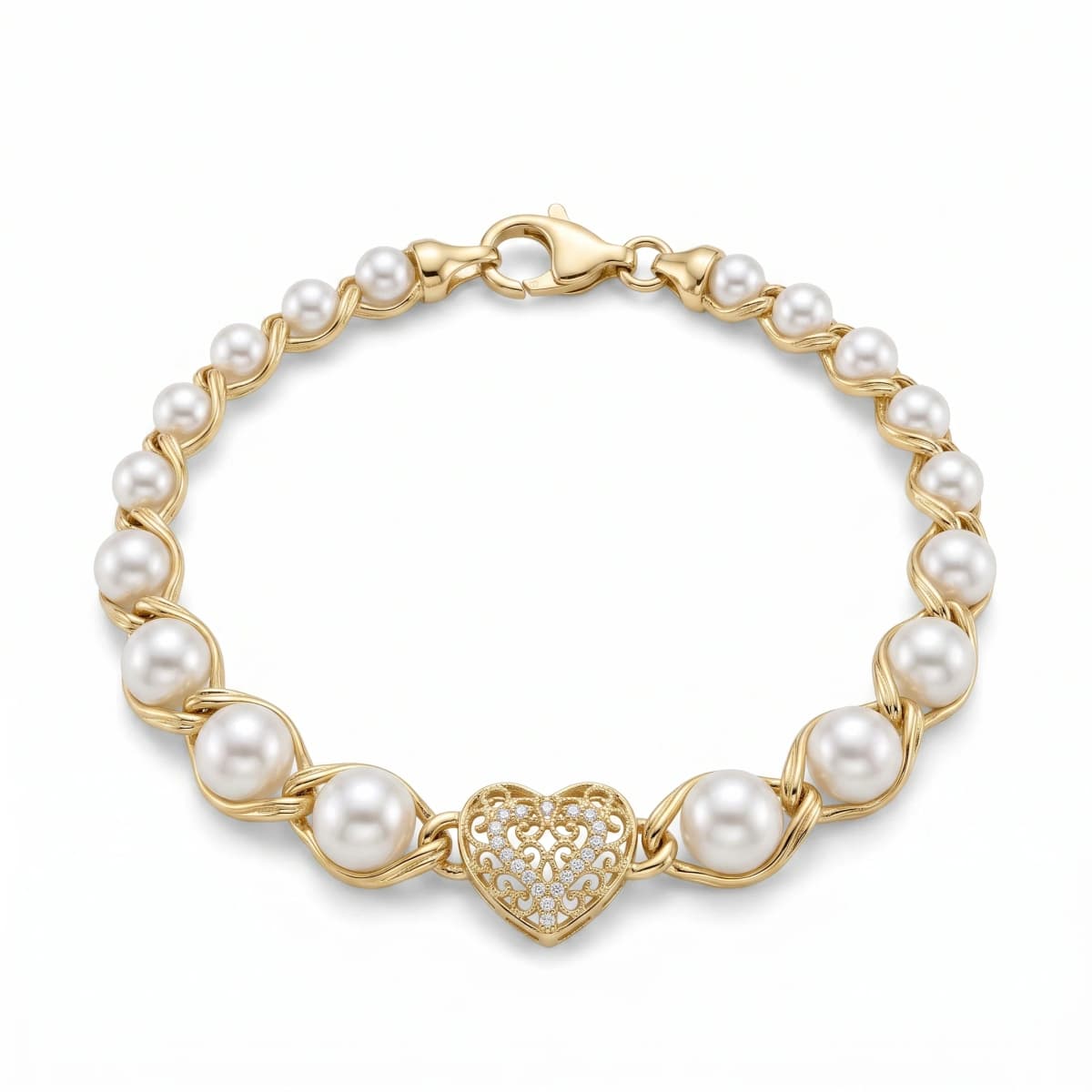 Belaroq Marielle Orchid Rive Yellow Gold Pearl Bracelet