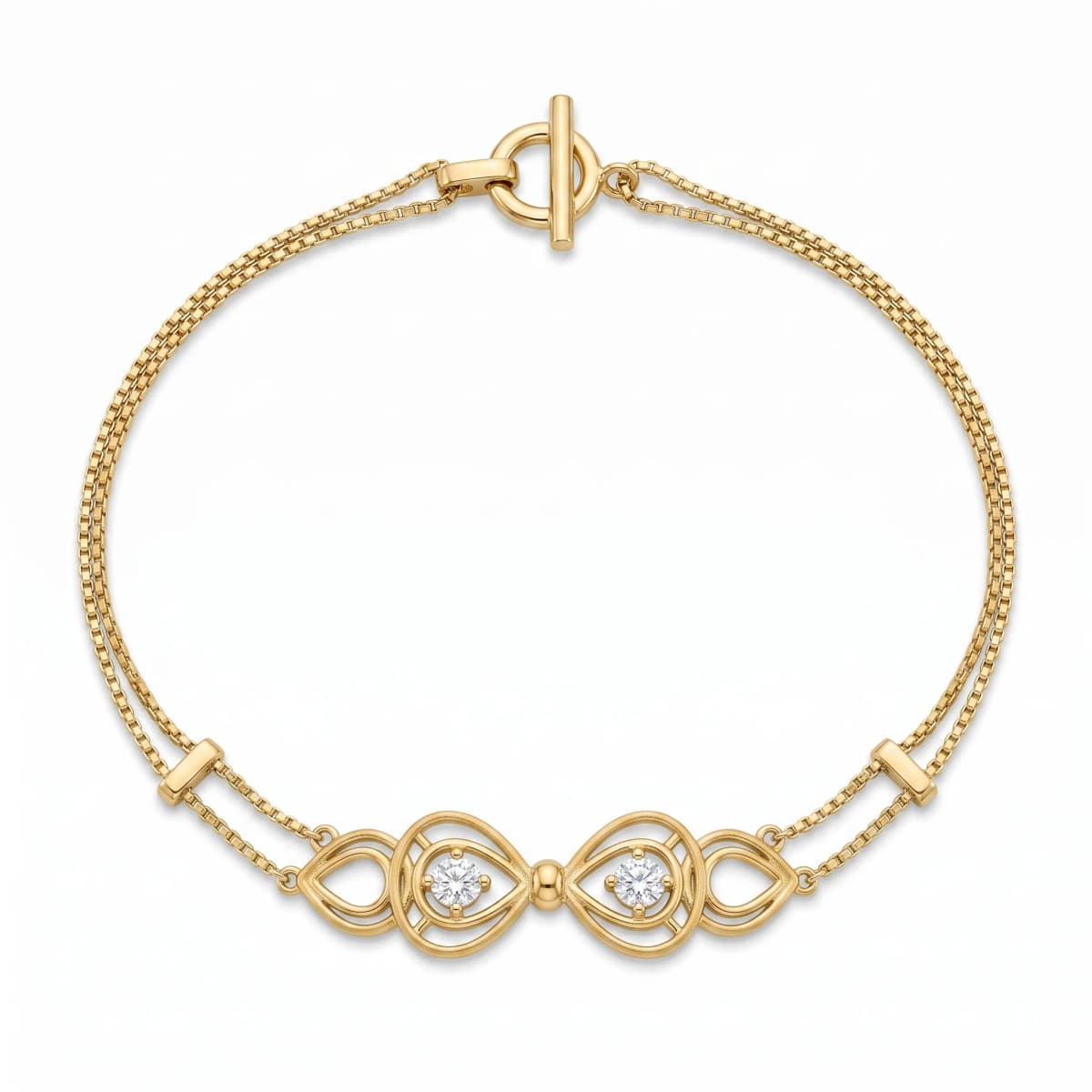 Belaroq Avalon Compass Fable Yellow Gold Zirconia Bracelet
