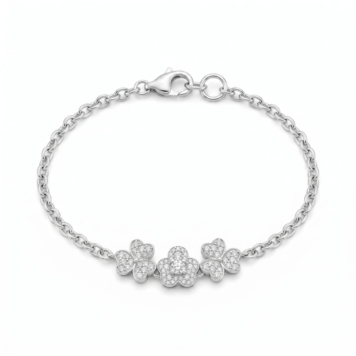 Belaroq Aurette Pearl Arcade Silver Diamond Bracelet