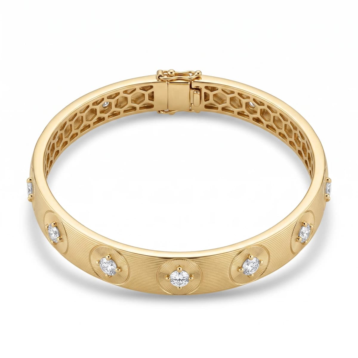 Belaroq Vionne Aster Poise Yellow Gold Diamond Bangle Bracelet