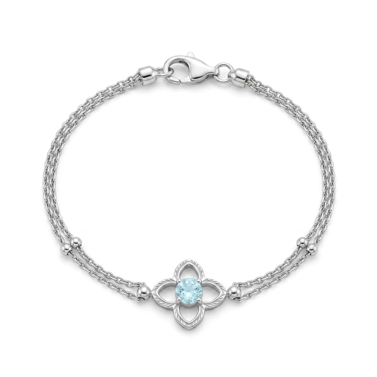Belaroq Lunara Monarch Milgrain White Gold Aquamarine Bracelet