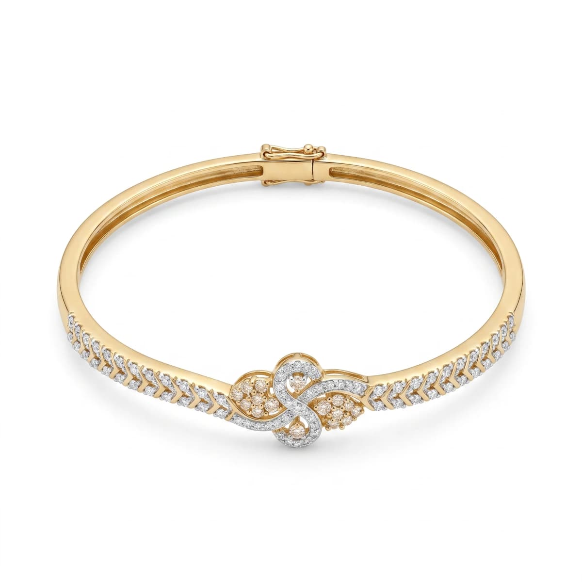 Belaroq Clarion Vale Serein Yellow Gold Diamond Bangle Bracelet