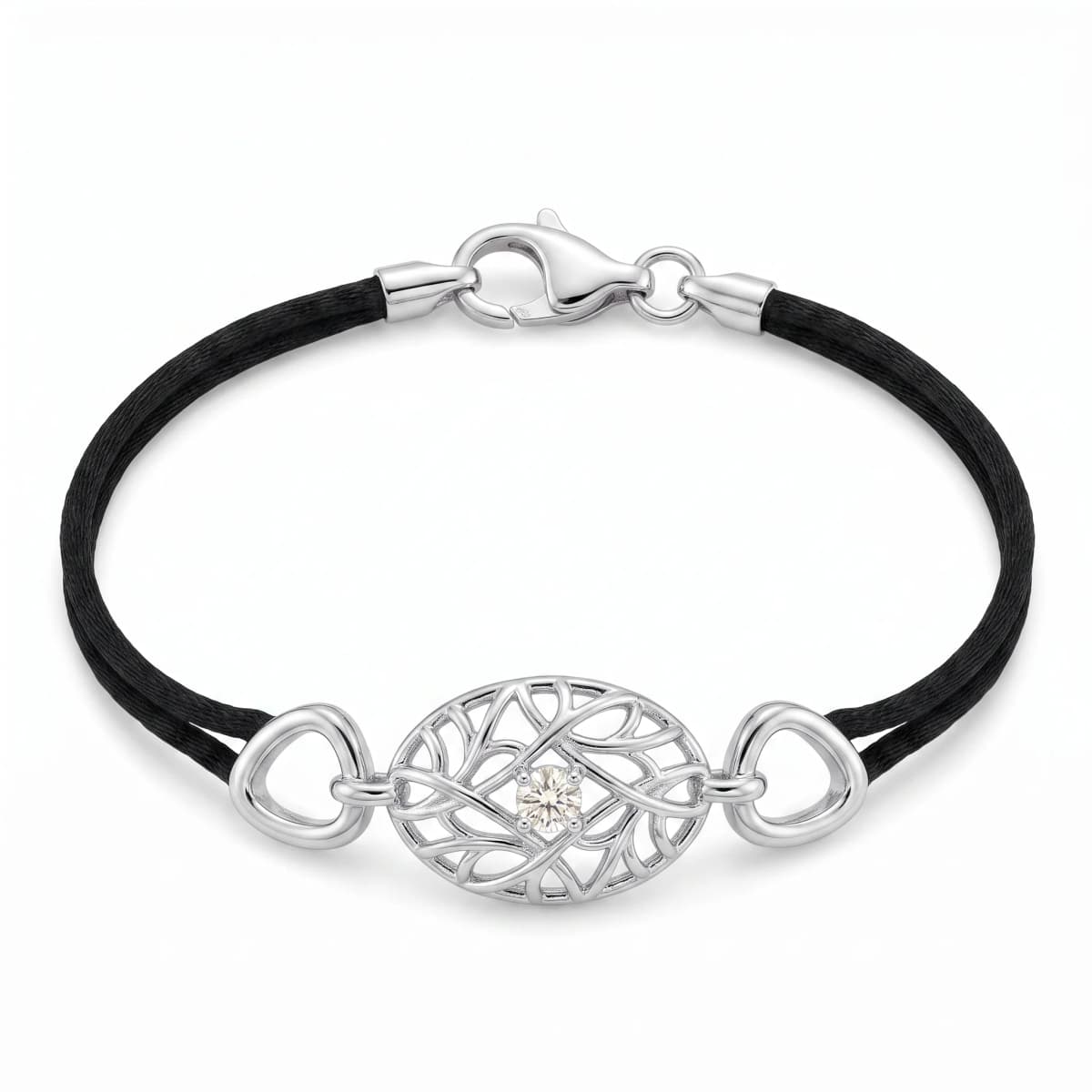 Belaroq Opaline Cove Ballet Silver Diamond Cord Bracelet