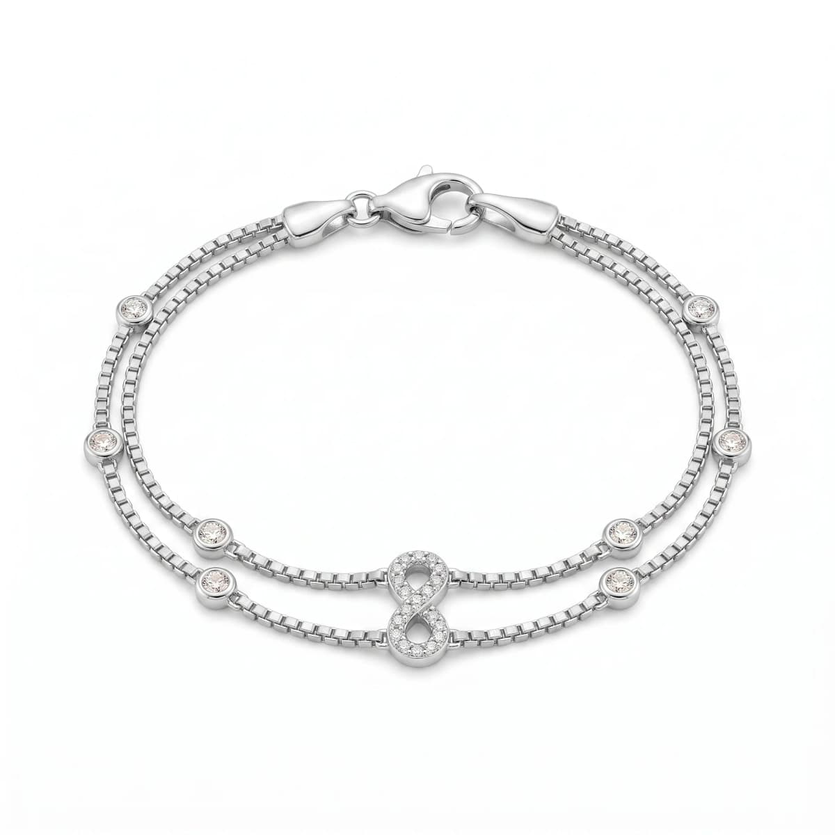 Belaroq Calista Flora Emblem White Gold Lab Diamond Bracelet