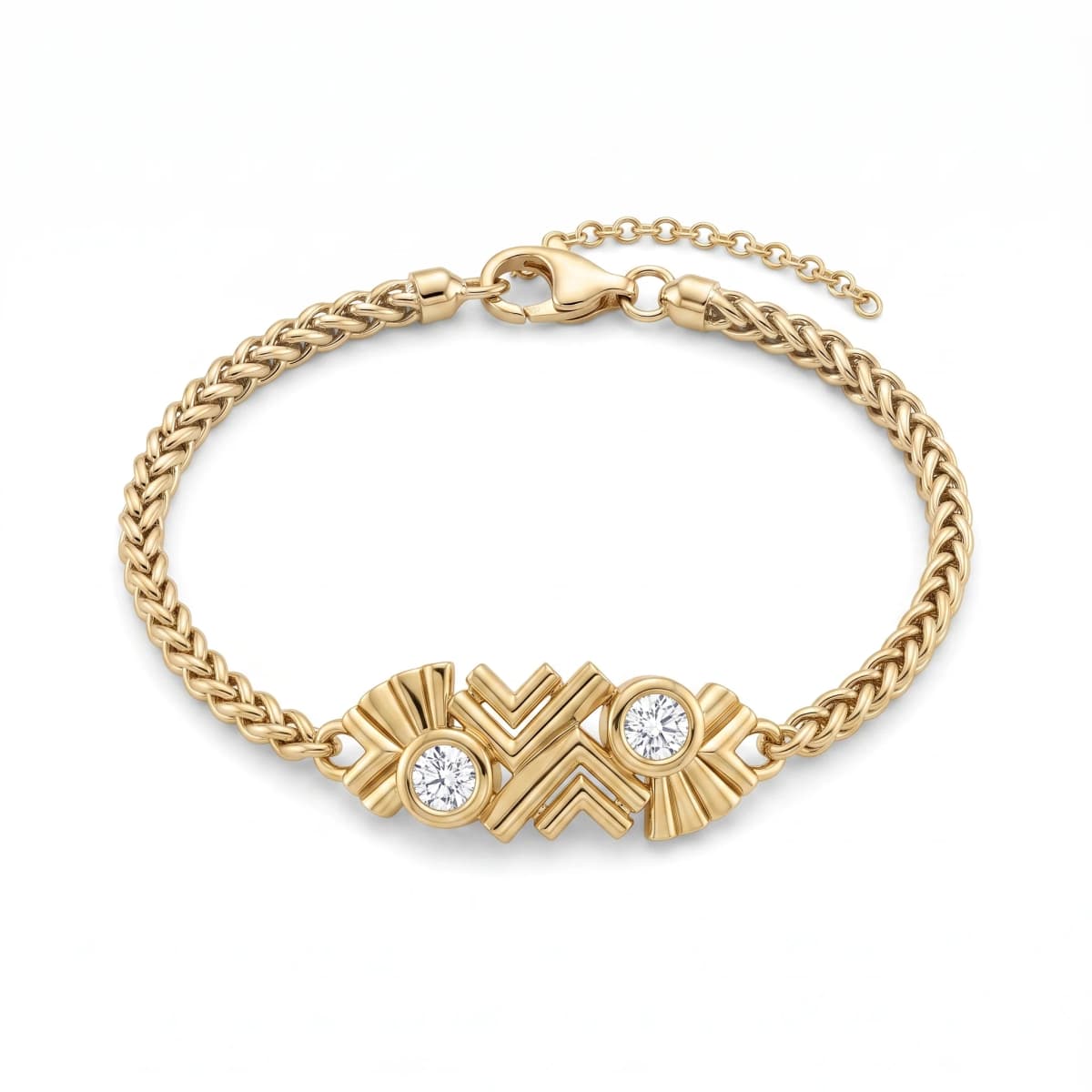 Belaroq Veyra Rill Milgrain Yellow Gold Lab Diamond Bracelet