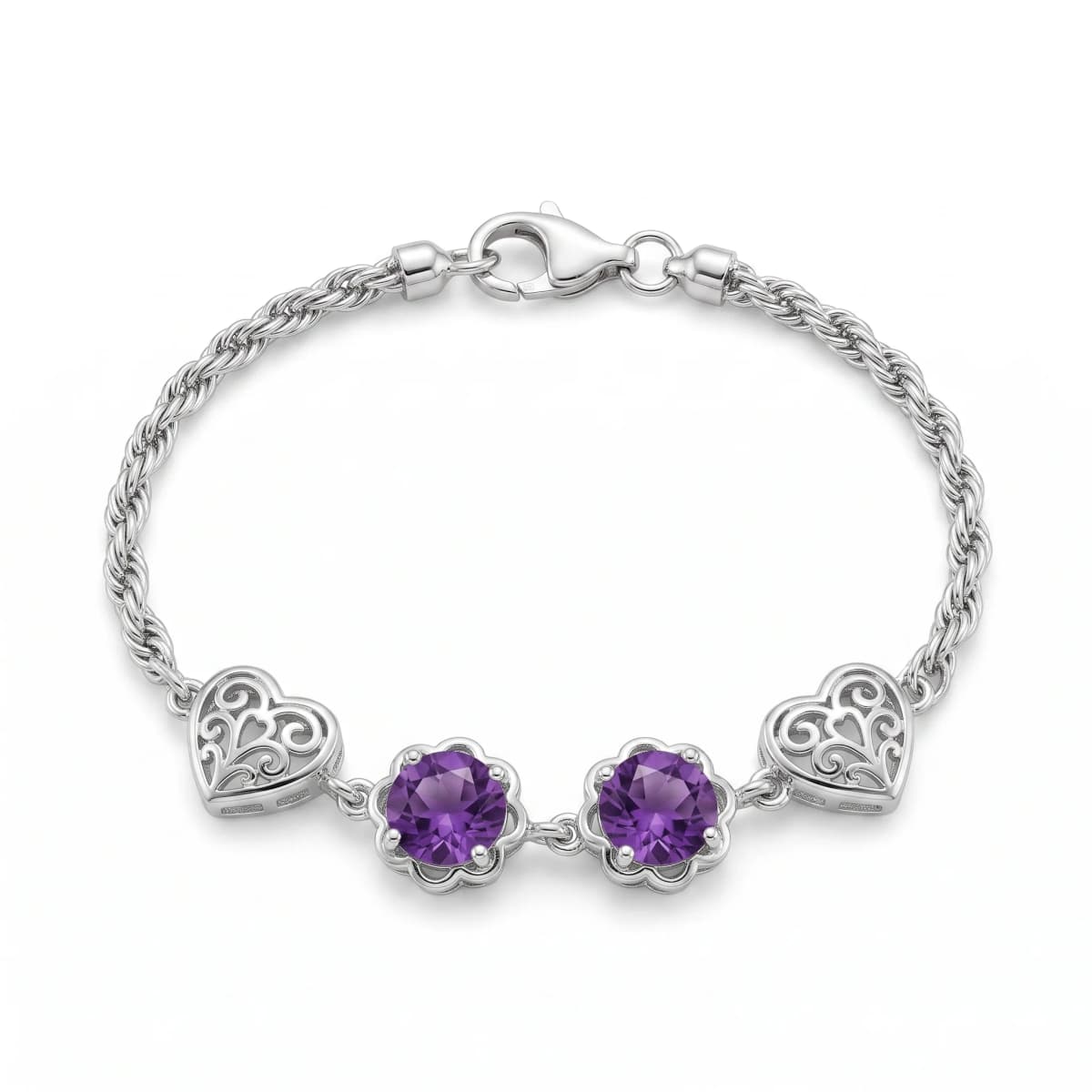 Belaroq Lyra Wisp Opus Silver Amethyst Bracelet