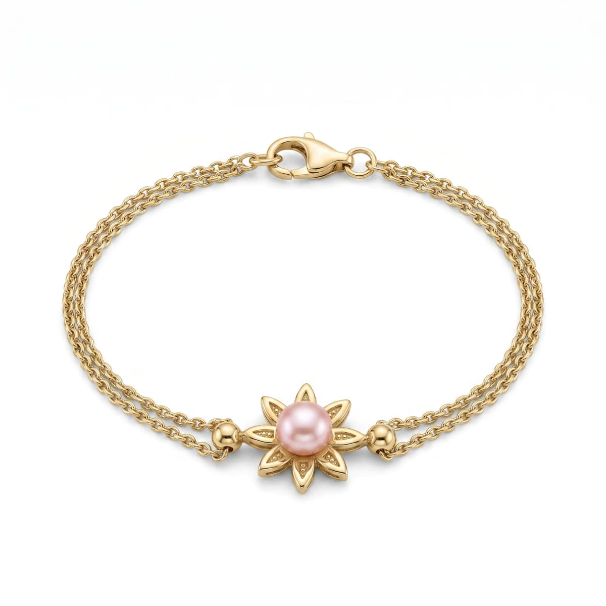 Belaroq Aurette Pearl Lattice Rose Gold Pearl Bracelet