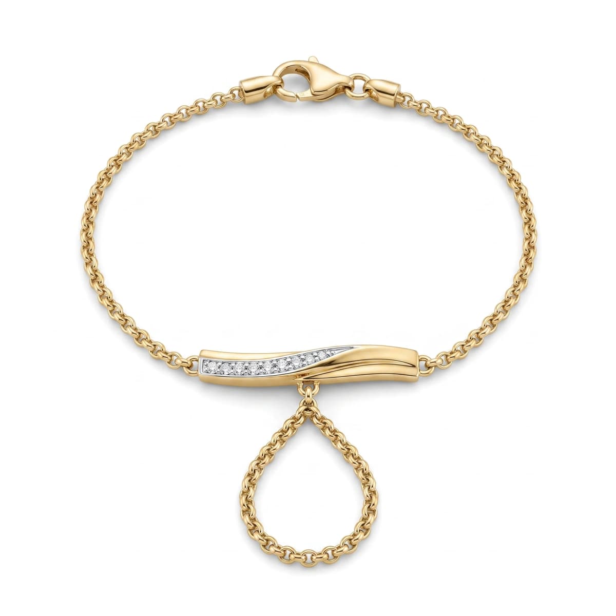 Belaroq Isolde Aura Bijou Yellow Gold Lab Diamond Finger Bracelet