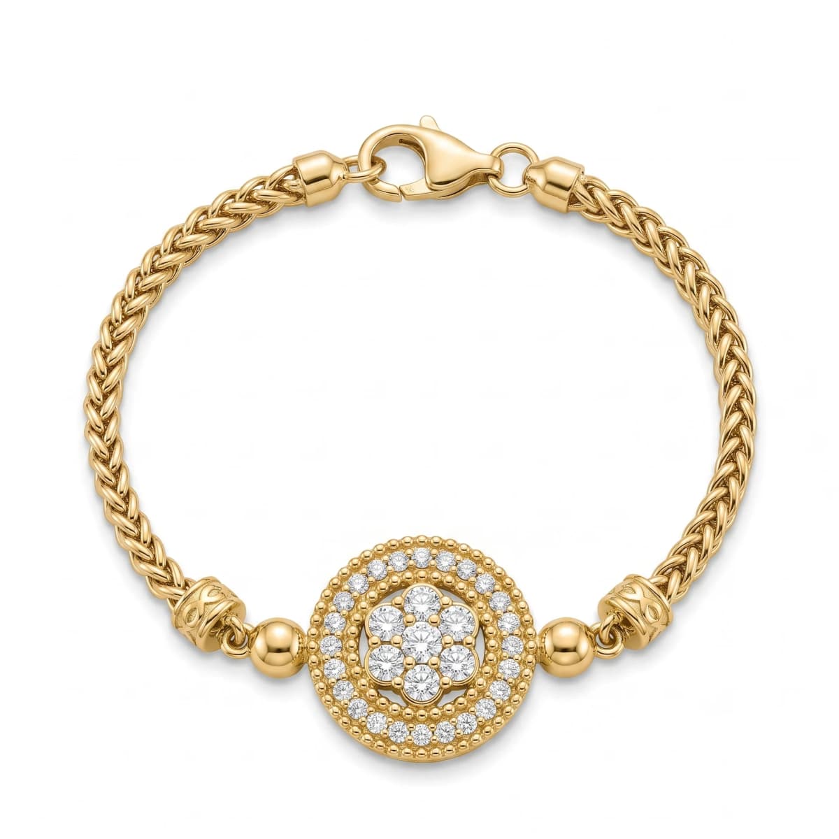 Belaroq Celeste Laurel Lustre Yellow Gold Zirconia Bracelet