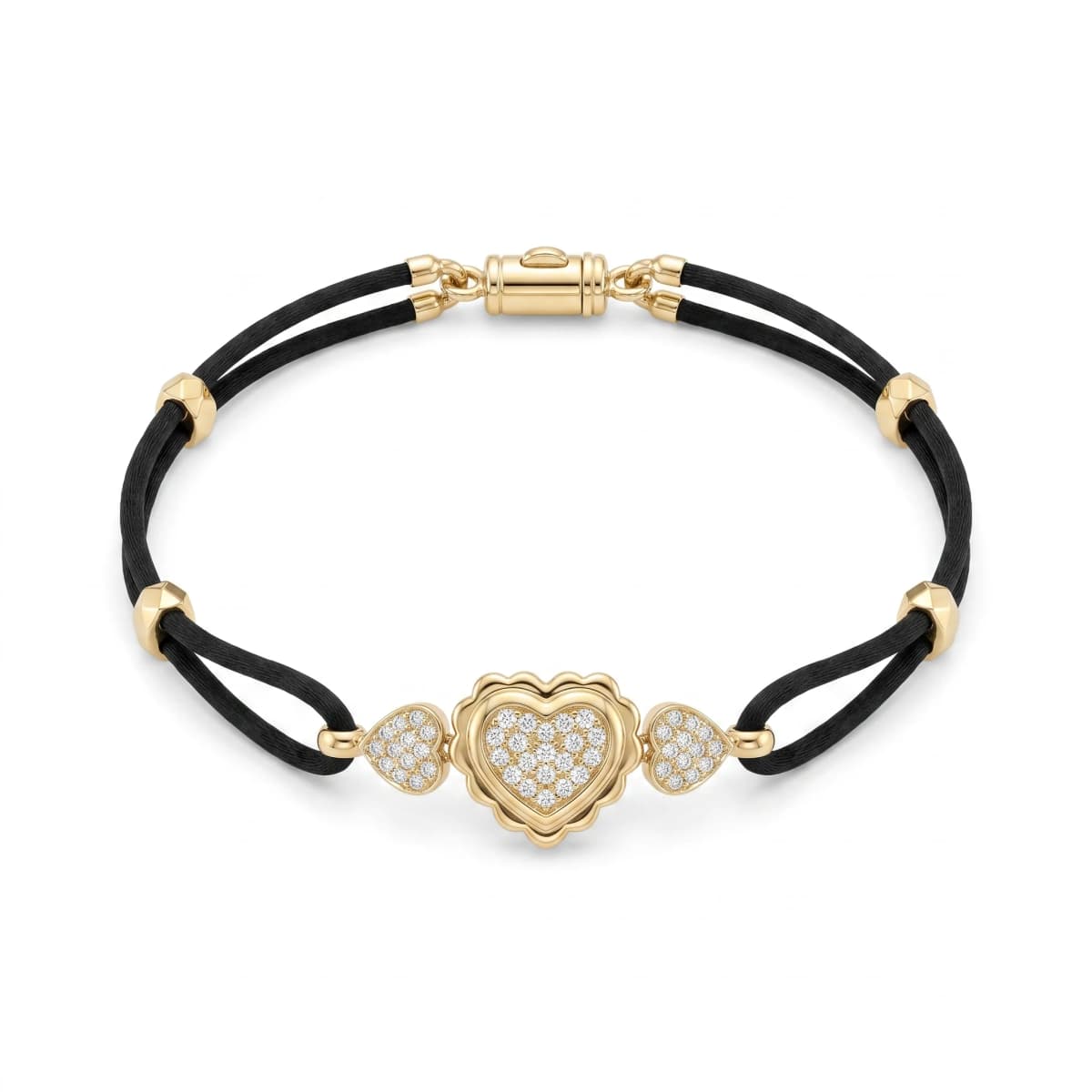 Belaroq Elaria Leaf Heritage Yellow Gold Lab Diamond Cord Bracelet