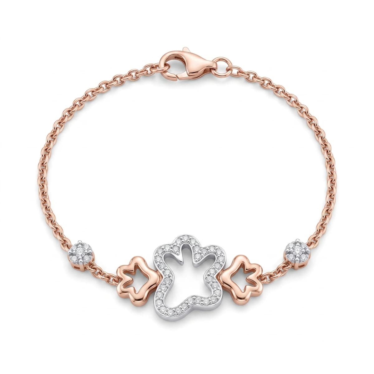 Belaroq Orlena Pave Milgrain Two Tone Gold Diamond Bracelet