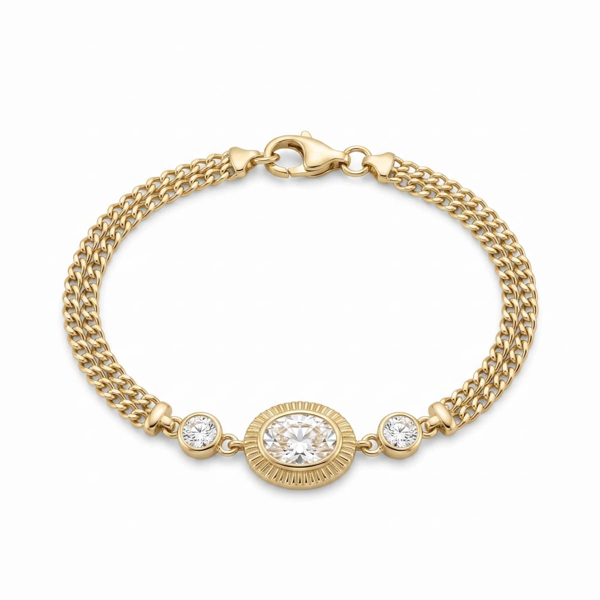 Belaroq Lucienne Swan Rive Yellow Gold Zirconia Bracelet