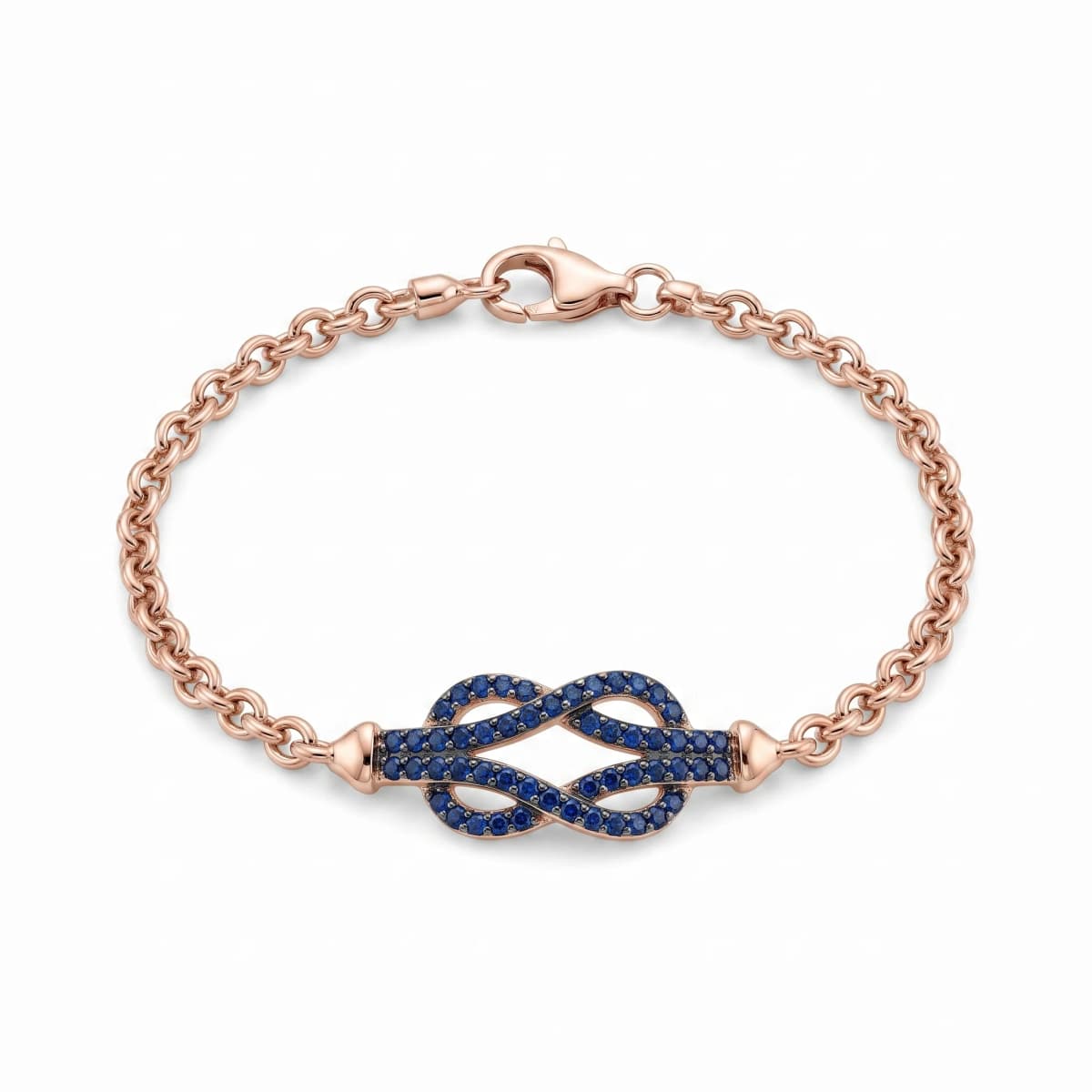 Belaroq Elara Lumen Adorn Rose Gold Sapphire Finger Bracelet