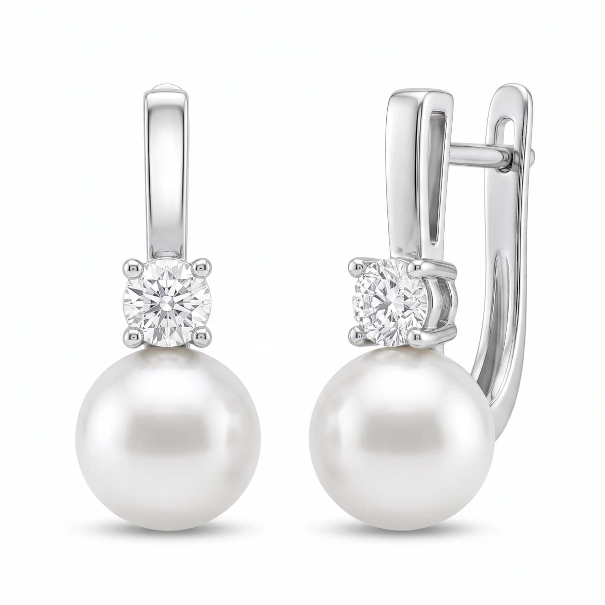 Belaroq Elara Leaf Maison White Gold Diamond Earrings