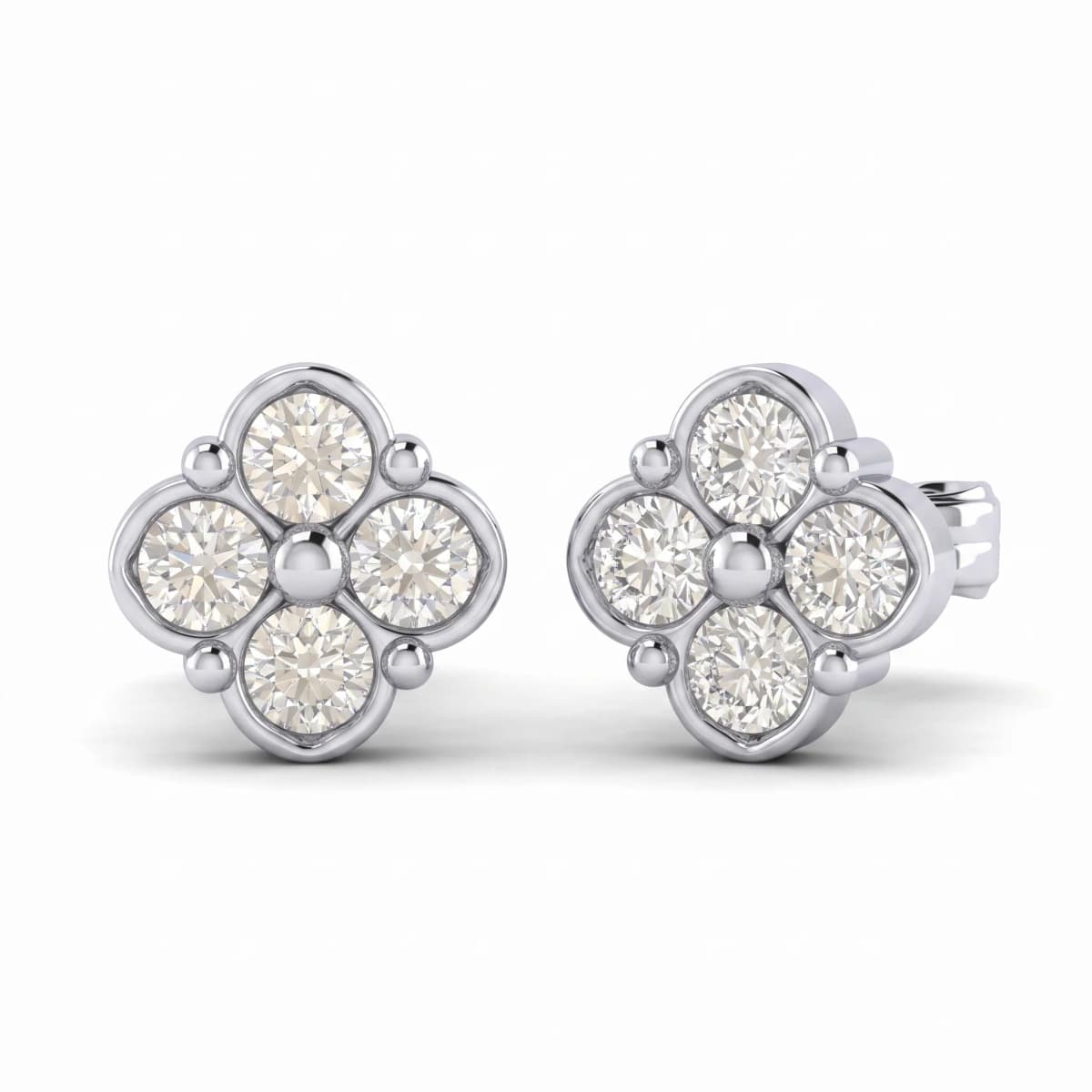 Belaroq Aveline Signet Velvet White Gold Diamond Earrings